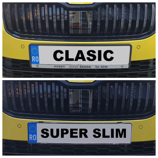 SET Suport număr inmatriculare SUPER SLIM + cadou GRATUIT